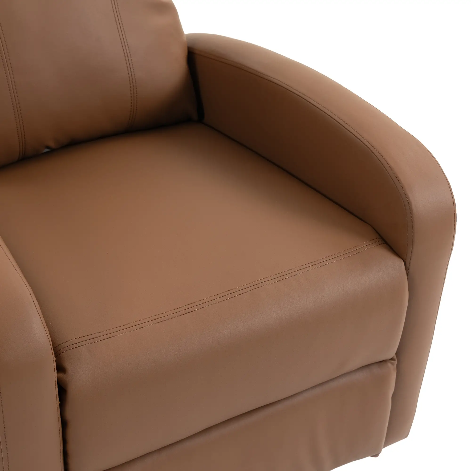Manual Faux Leather Recliner Armchair 68 x 88 x 98cm - Dark Brown - 13