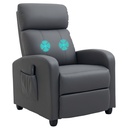 Manual Faux Leather Recliner Armchair 68 x 88 x 98cm - Grey - 1