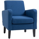 Linen Armchair 66 x 72 x 74cm - Blue - 1