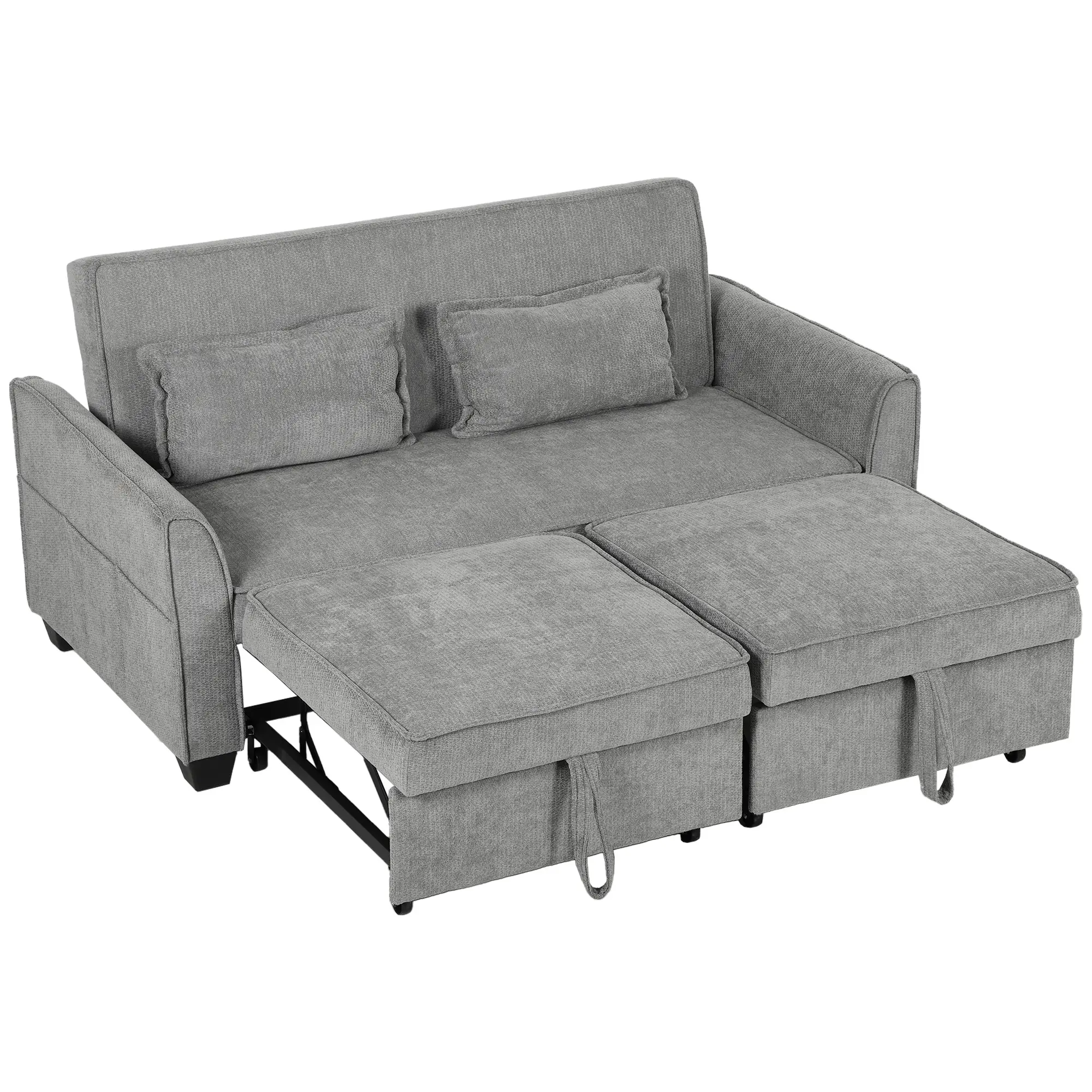 Corner 2 Seater Chenille Sofa Bed 167 x 89 x 85cm - Grey - 15