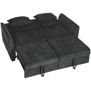 Corner 2 Seater Chenille Sofa Bed 167 x 89 x 85cm - Black - 1