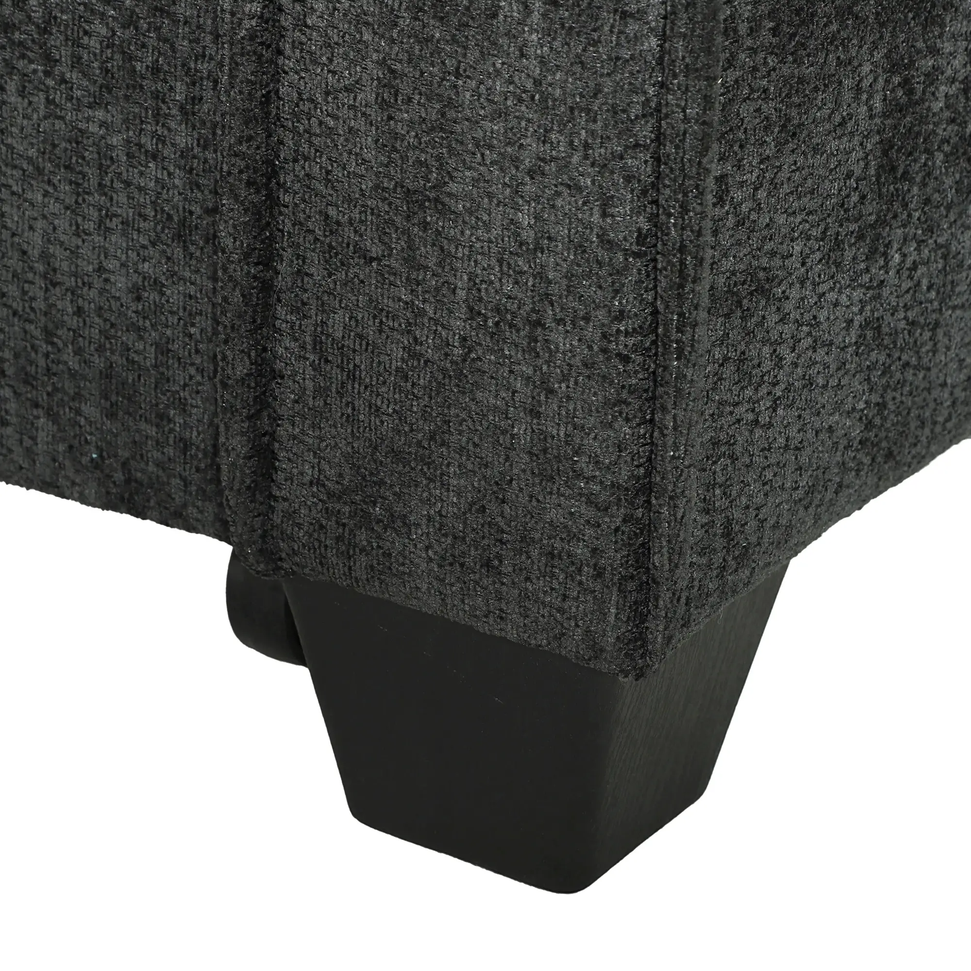 Corner 2 Seater Chenille Sofa Bed 167 x 89 x 85cm - Black - 10