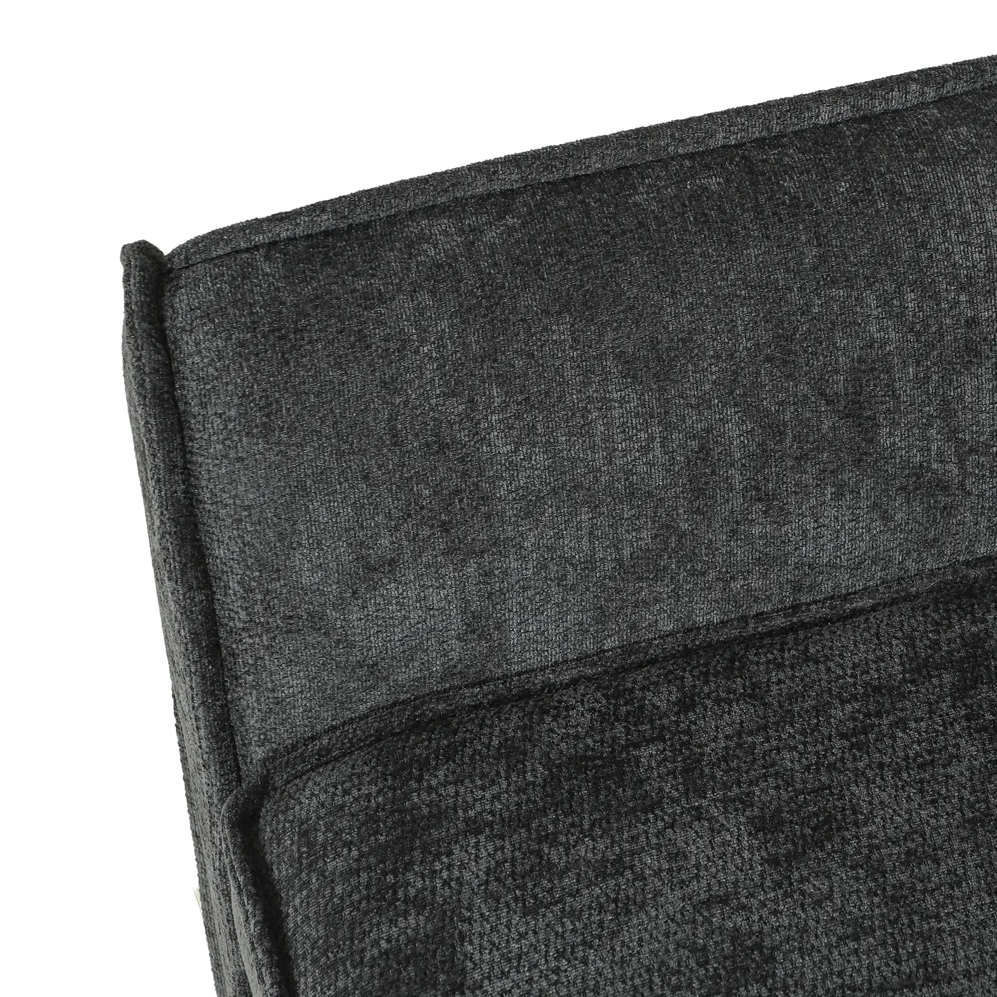 Corner 2 Seater Chenille Sofa Bed 167 x 89 x 85cm - Black - 11