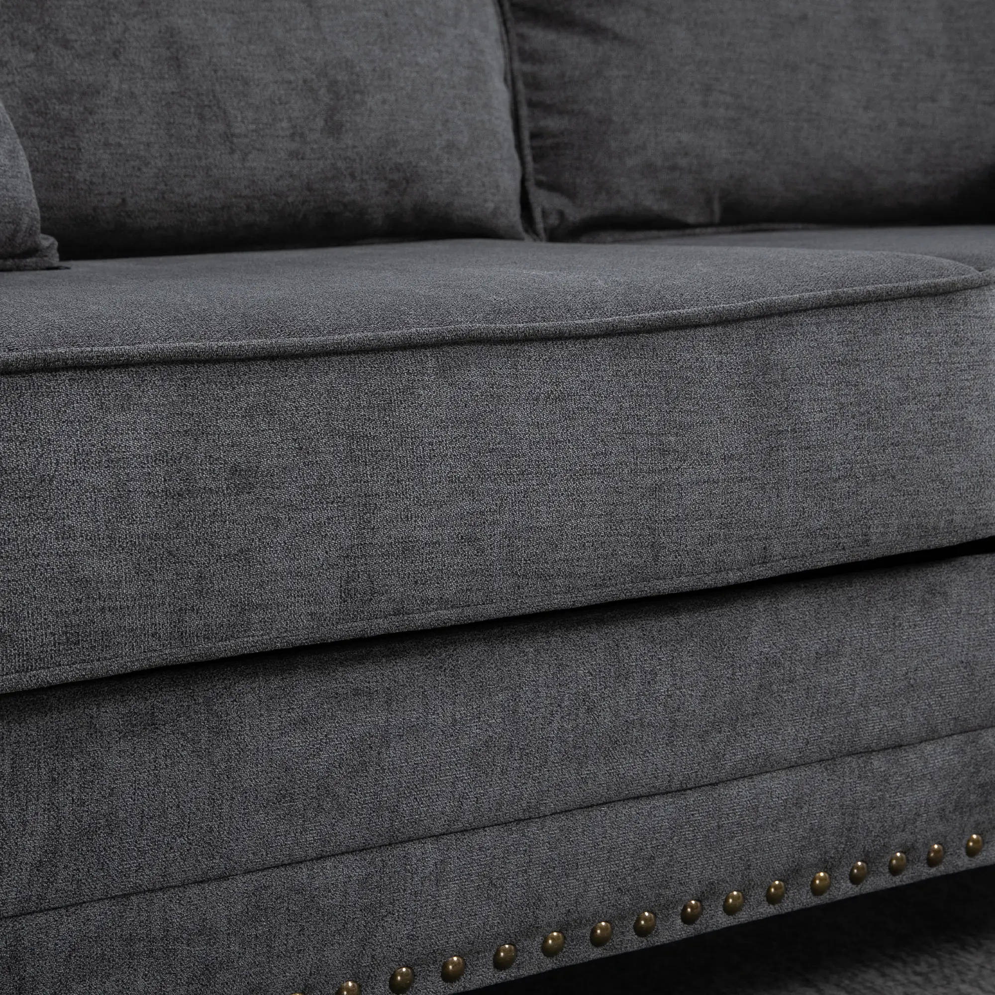 3 Seater Sofa 196 x 80.5 x 89cm - Grey - 7
