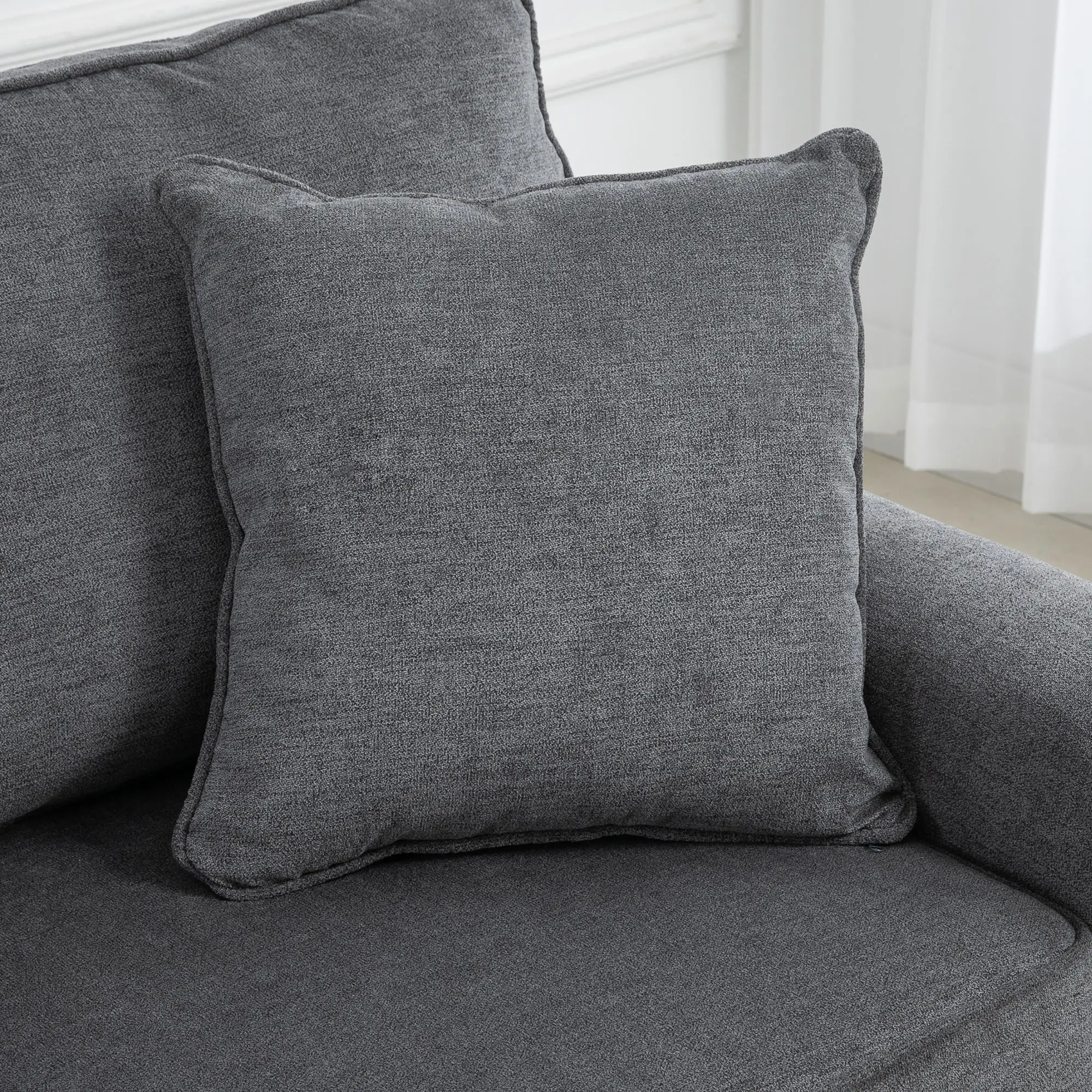 3 Seater Sofa 196 x 80.5 x 89cm - Grey - 8