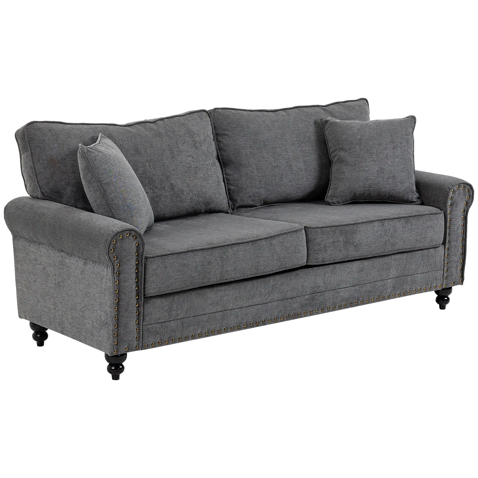 3 Seater Sofa 196 x 80.5 x 89cm - Grey - 11