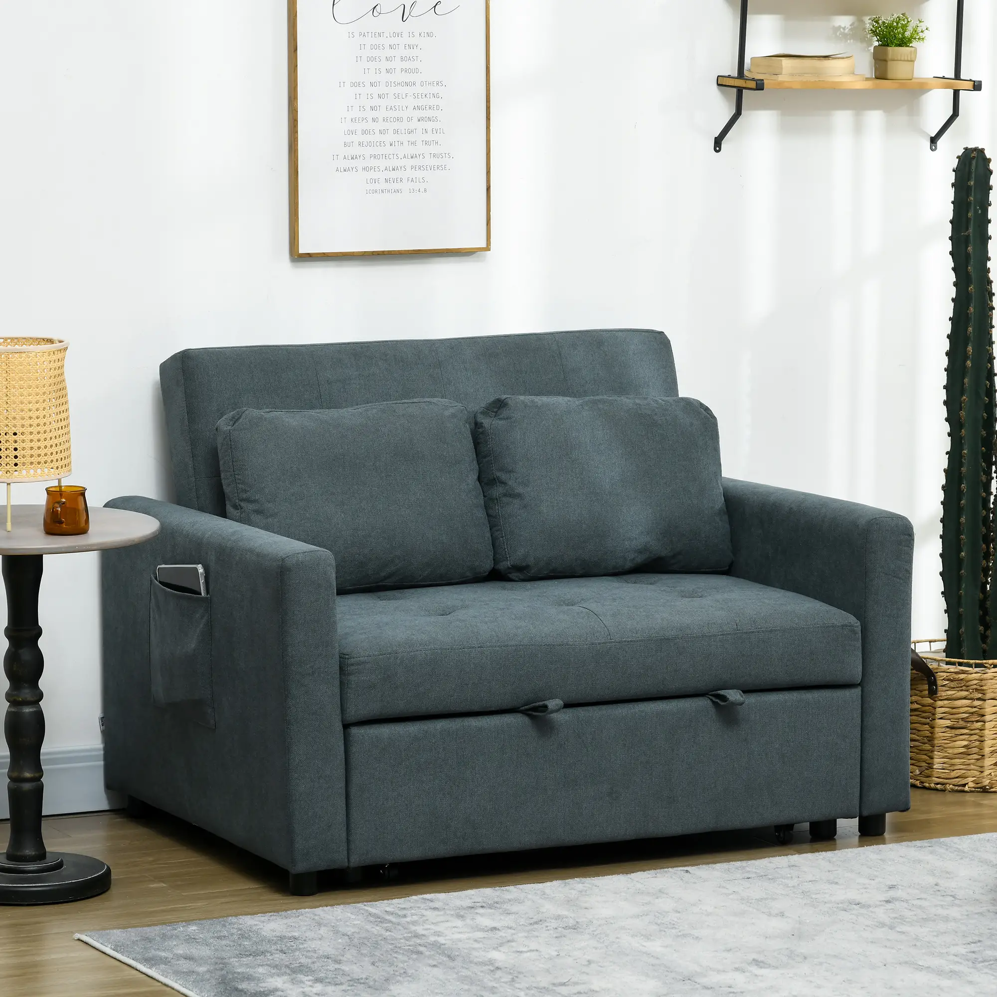 Sofa Bed 120 x 84 x 86cm - Charcoal Grey - 2