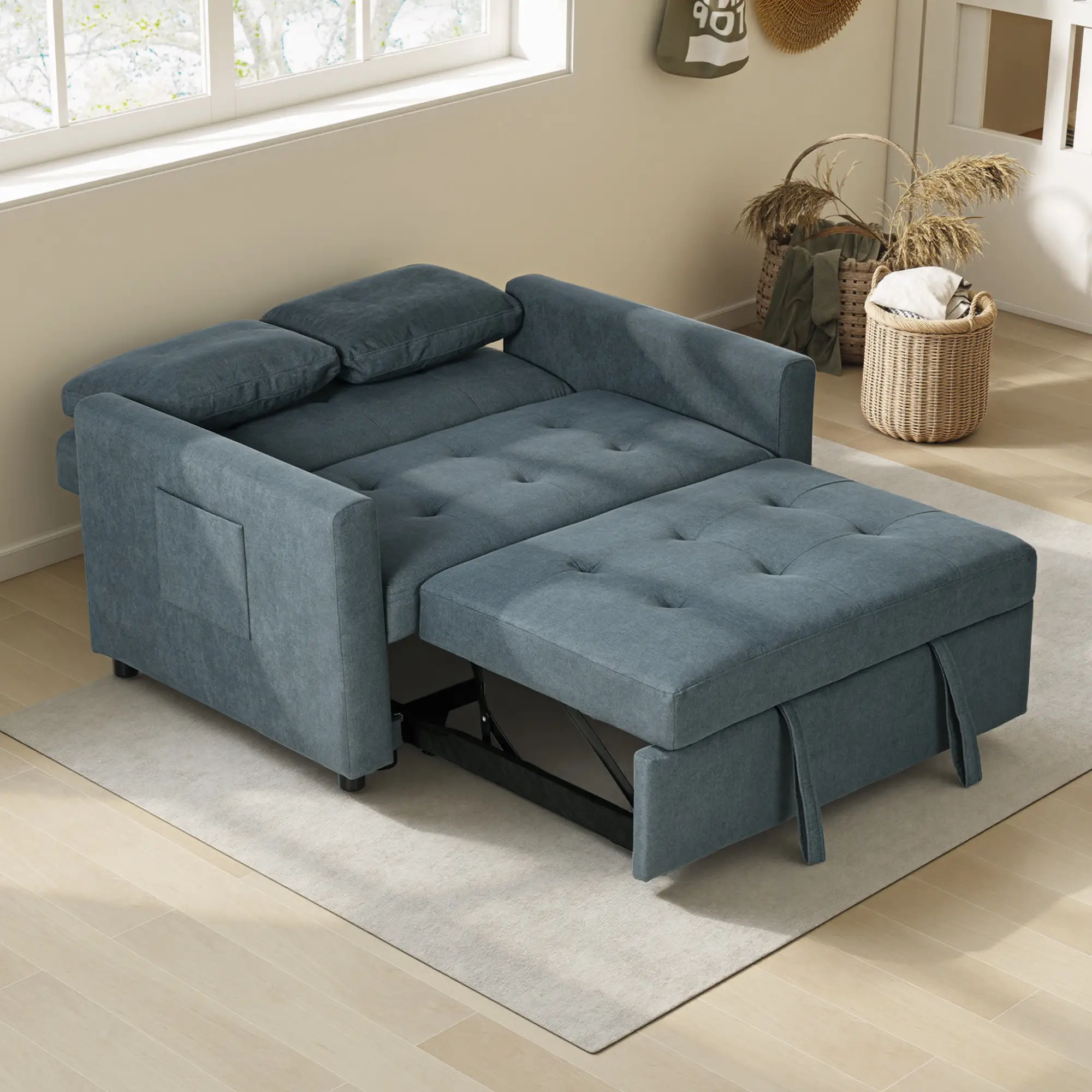 Sofa Bed 120 x 84 x 86cm - Charcoal Grey - 8