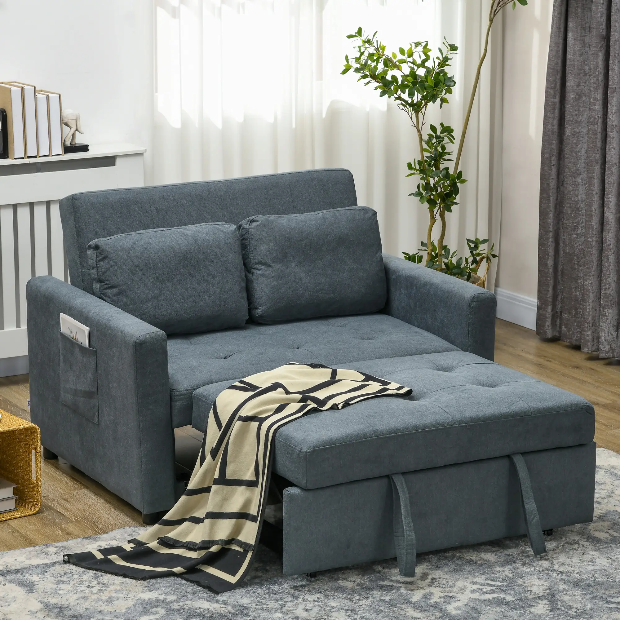 Sofa Bed 120 x 84 x 86cm - Charcoal Grey - 13