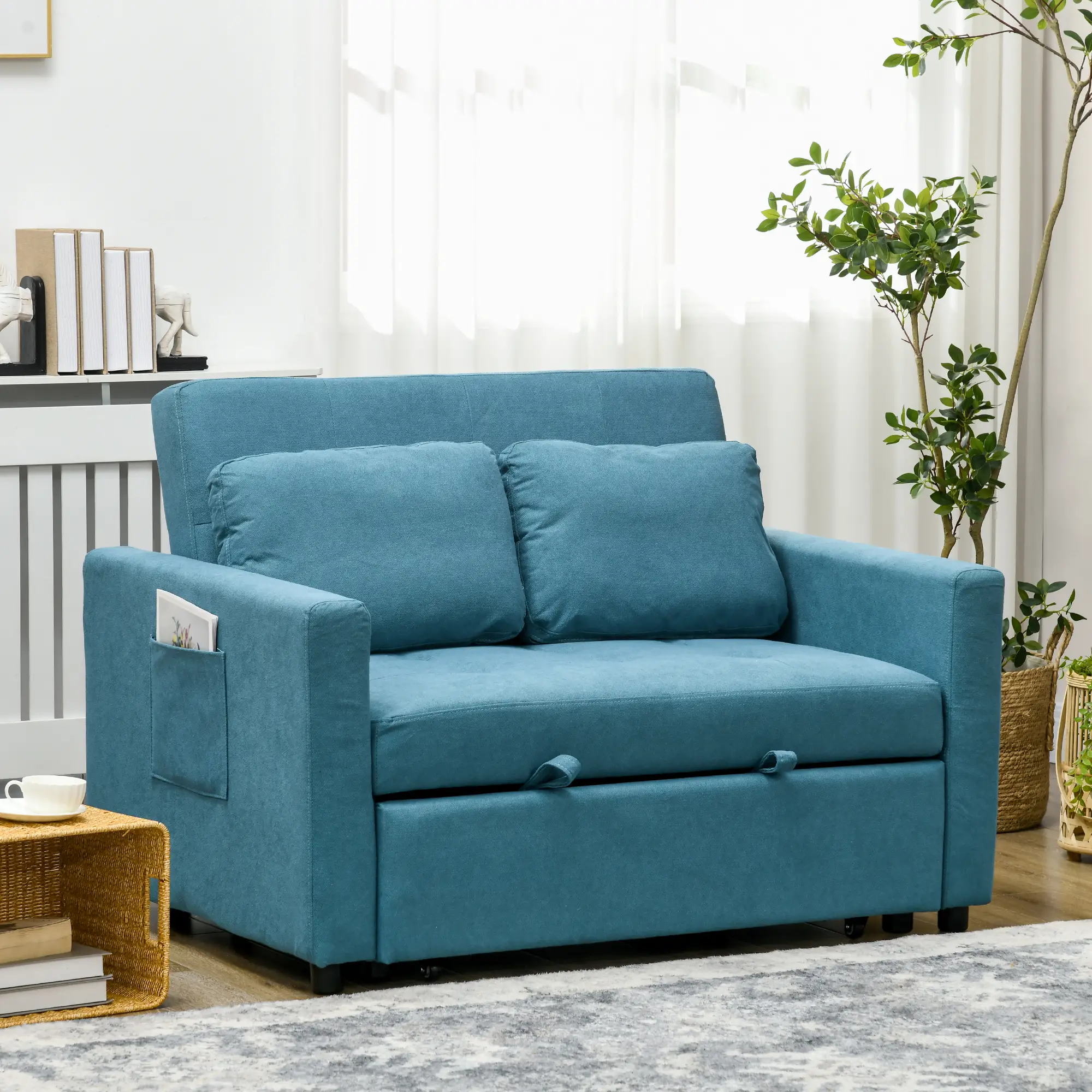Sofa Bed 120 x 84 x 86cm - Blue - 2