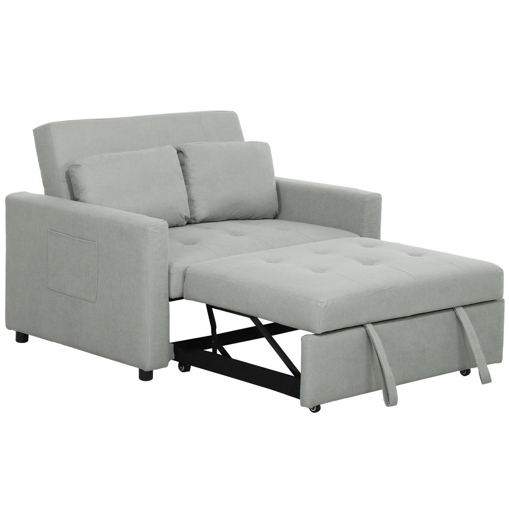 Sofa Bed 120 x 84 x 86cm - Light Grey - 1