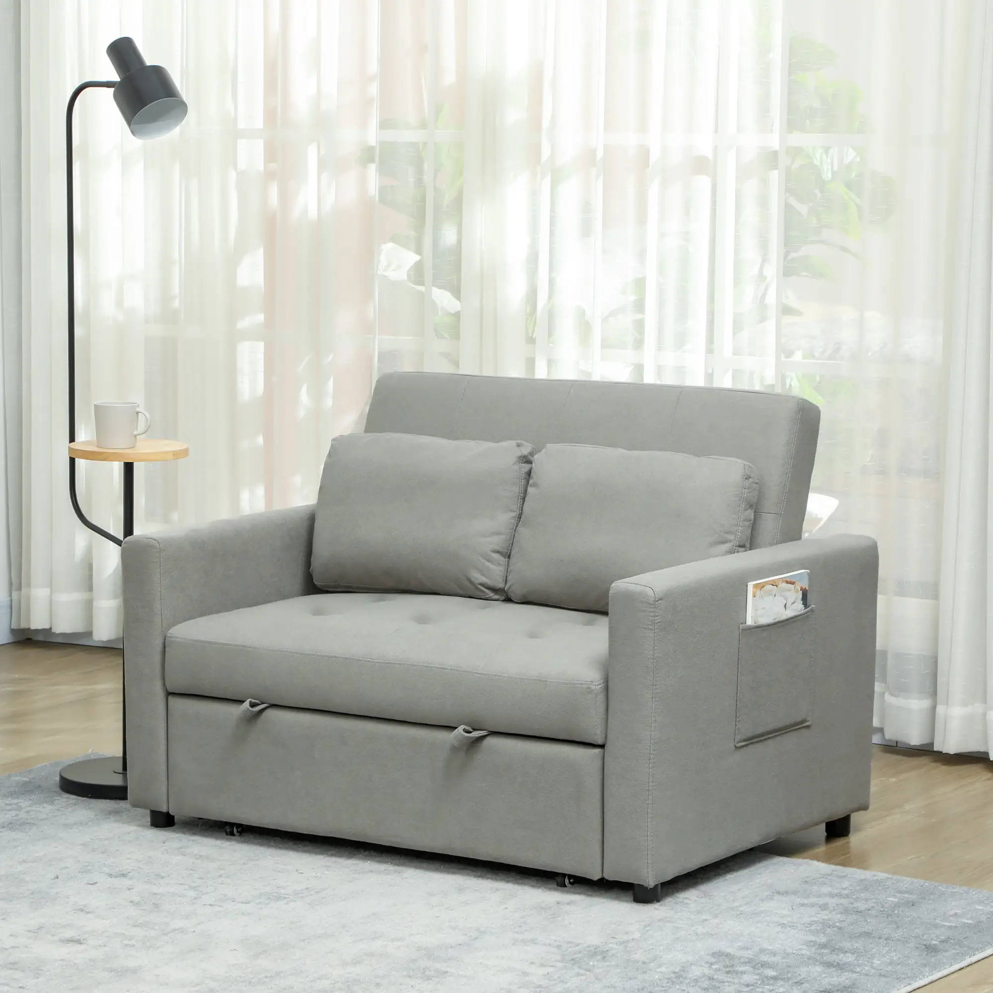 Sofa Bed 120 x 84 x 86cm - Light Grey - 2