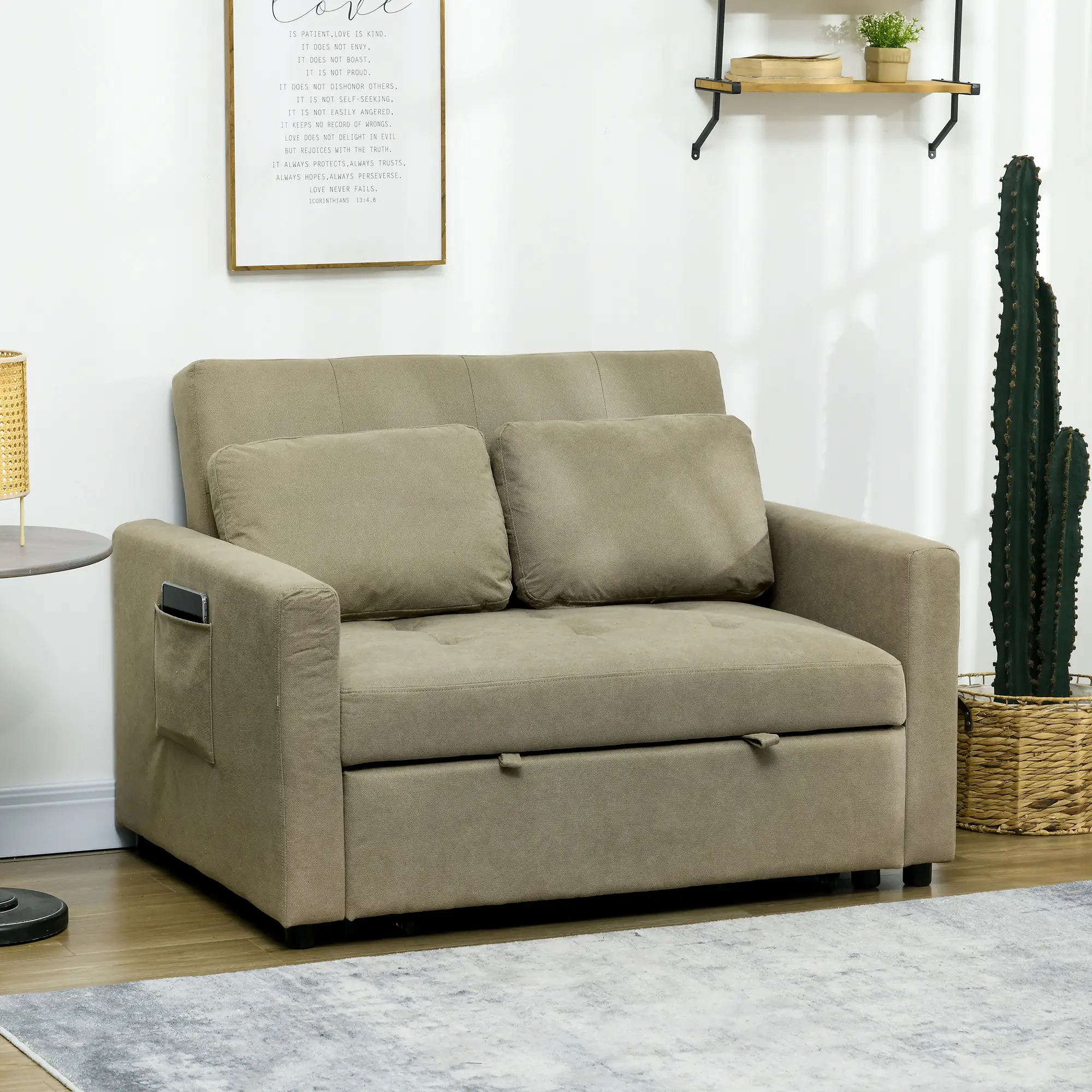 Sofa Bed 120 x 84 x 86cm - Light Brown - 2