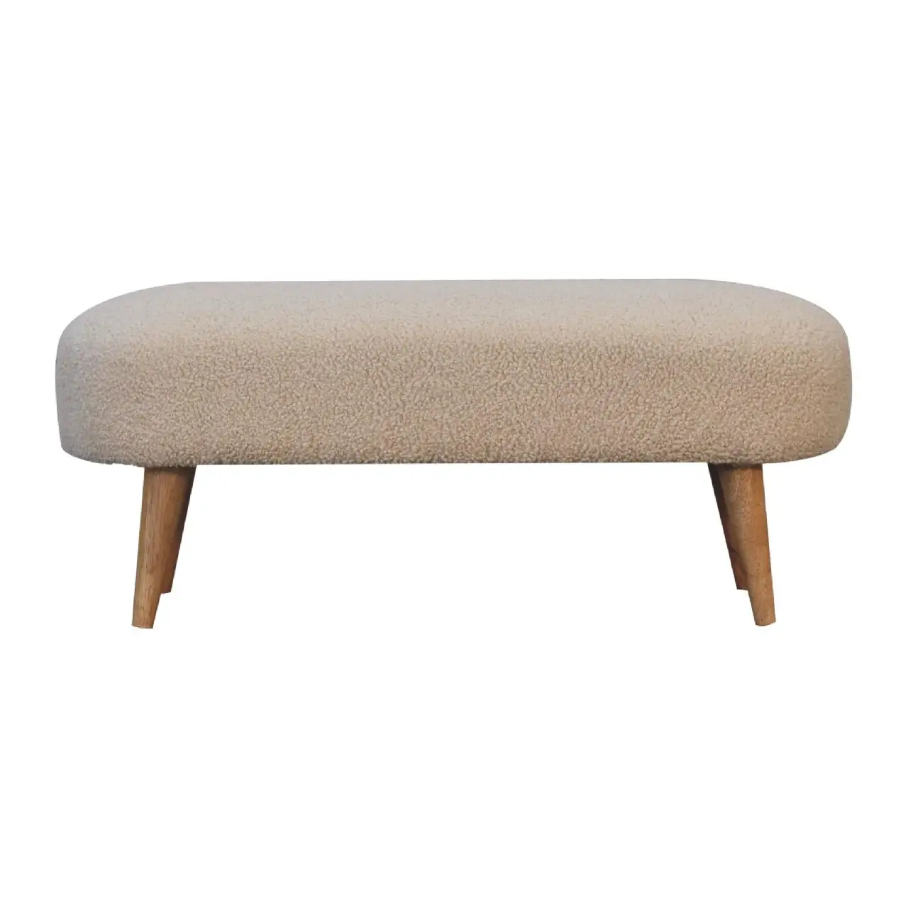 Mango Wood Bench 32 x 92 x 38cm, Brown, Cream - Brown, Cream - 2
