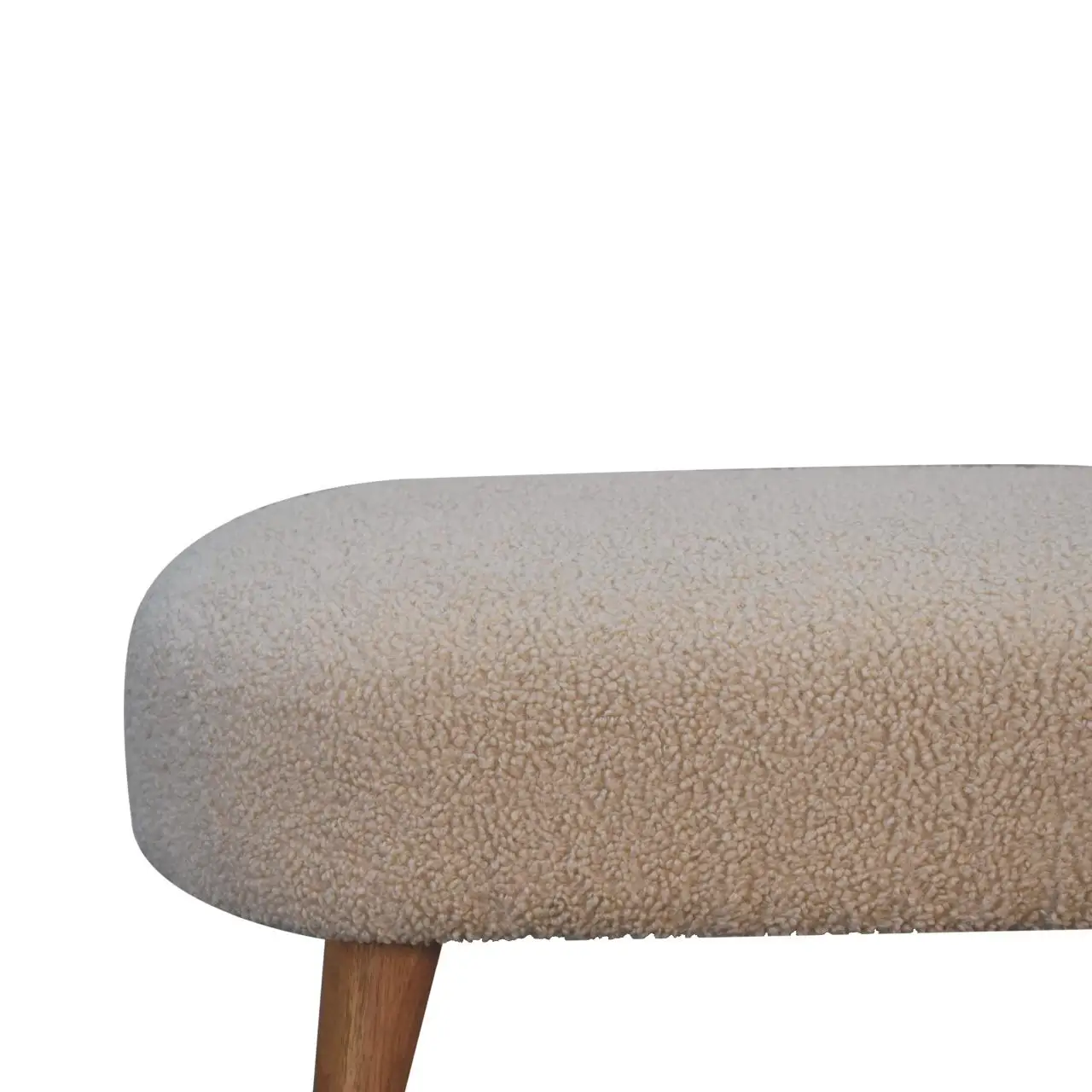 Mango Wood Bench 32 x 92 x 38cm, Brown, Cream - Brown, Cream - 5