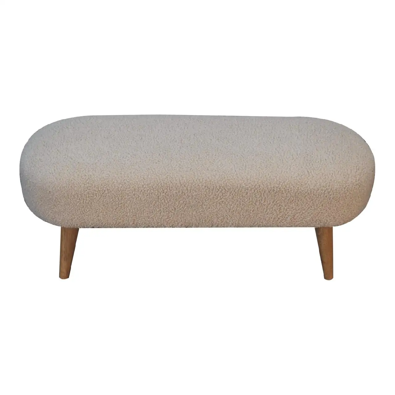 Mango Wood Bench 32 x 92 x 38cm, Brown, Cream - Brown, Cream - 6