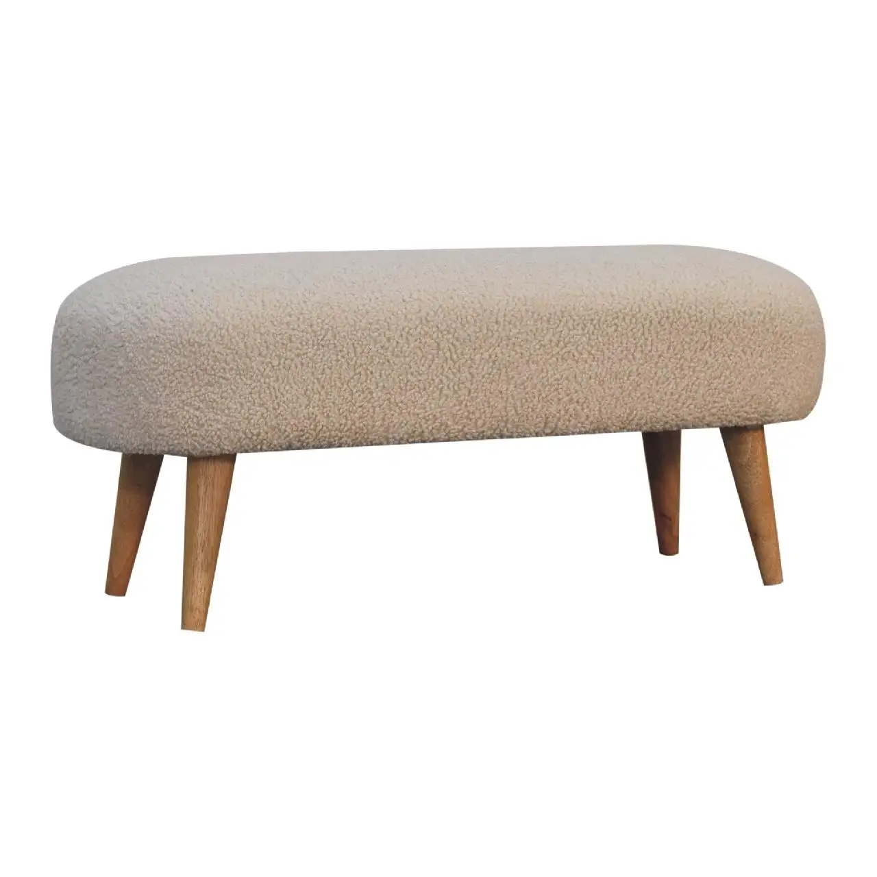 Mango Wood Bench 32 x 92 x 38cm, Brown, Cream - Brown, Cream - 7