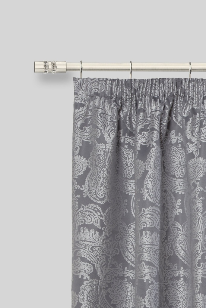 Sparkle - Extendable Curtain Pole in Brushed Silver (With rings) - Image 2