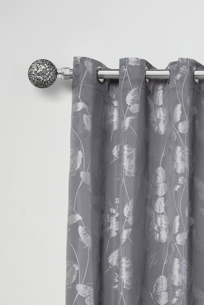 Mirrored - Extendable Curtain Pole in Chrome - Image 2
