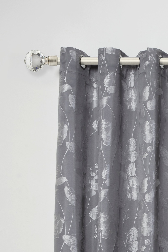Cristalla - Extendable Curtain Pole in Brushed Silver - Image 2