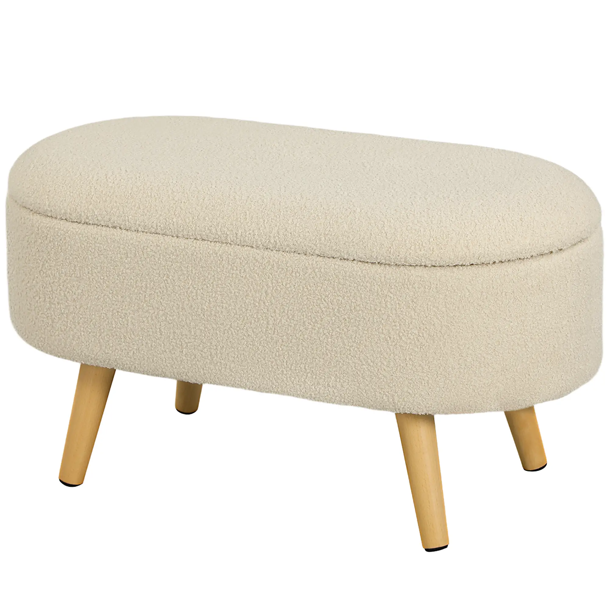 Storage Ottoman 82 x 41 x 45cm - Cream White - 11