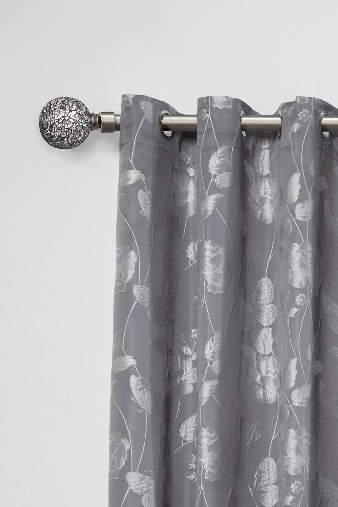 Mirrored - Extendable Curtain Pole in Black Silk - Image 2