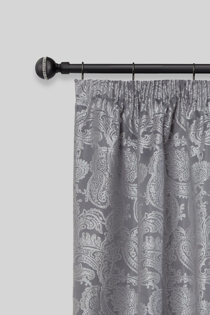 Bejeweled - Extendable Curtain Pole in Matt Black (With Rings) - Image 2