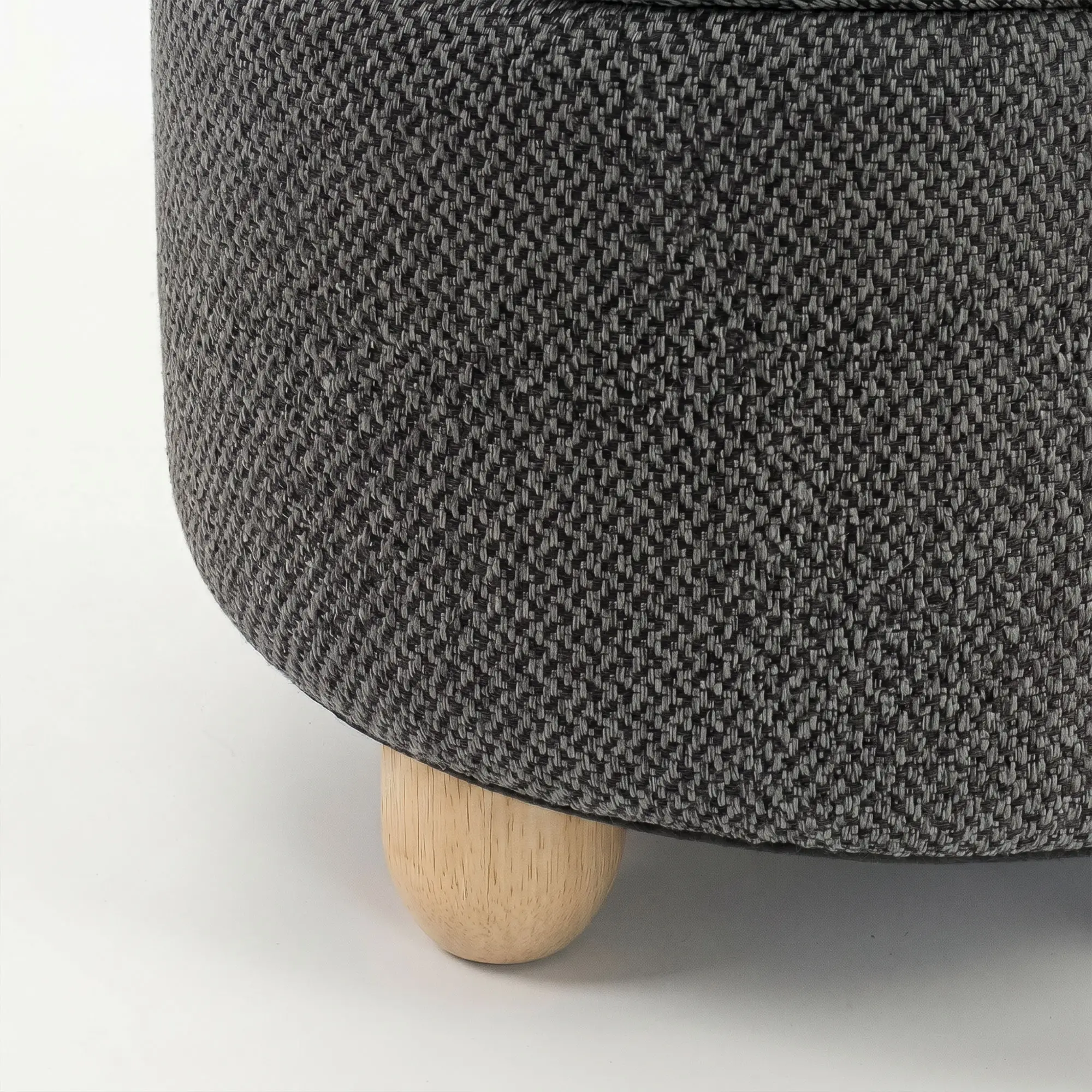 Round Storage Ottoman 38.5 x 33.5cm - Dark Grey - 11