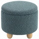 Round Storage Ottoman 38.5 x 33.5cm - Dark Blue - 1