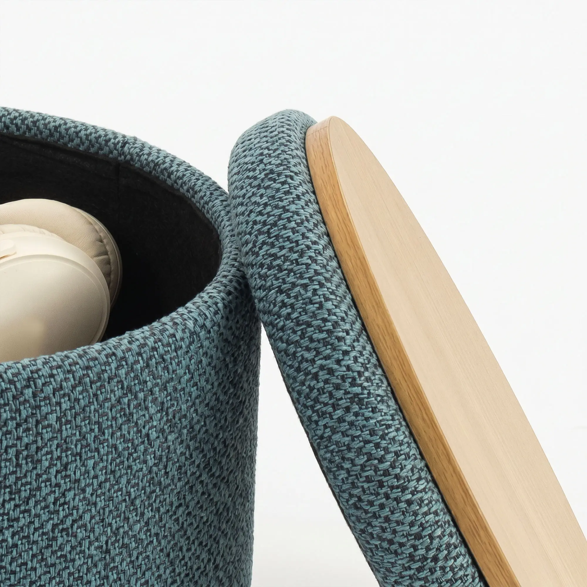 Round Storage Ottoman 38.5 x 33.5cm - Dark Blue - 10