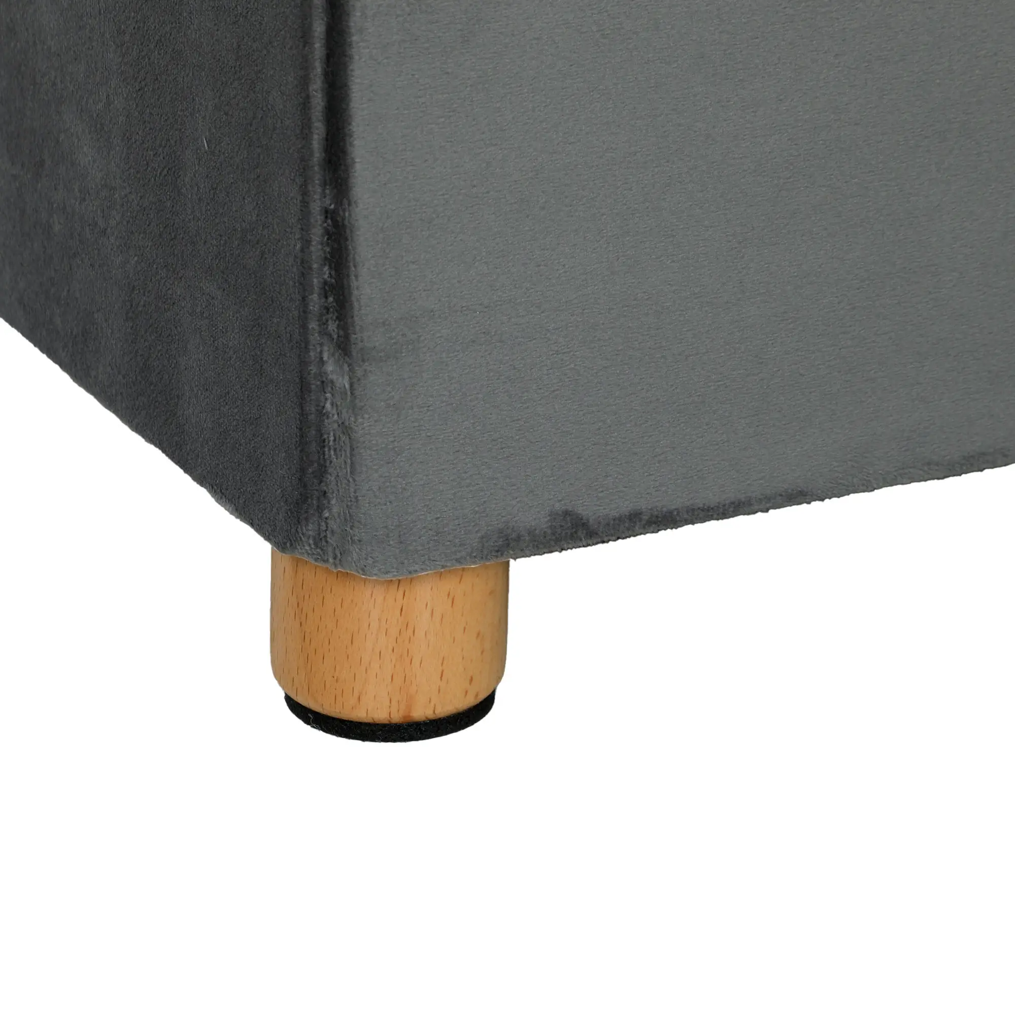Velvet Storage Ottoman Bench 76 x 38 x 38cm - Grey - 11