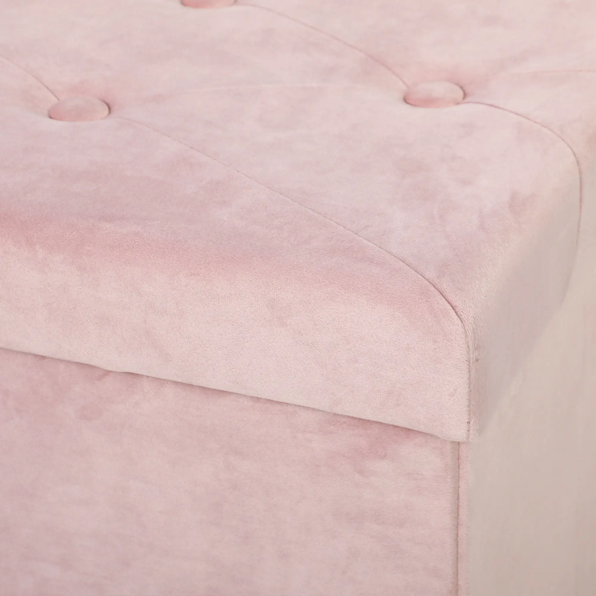 Velvet Storage Ottoman Bench 76 x 38 x 38cm - Pink - 11