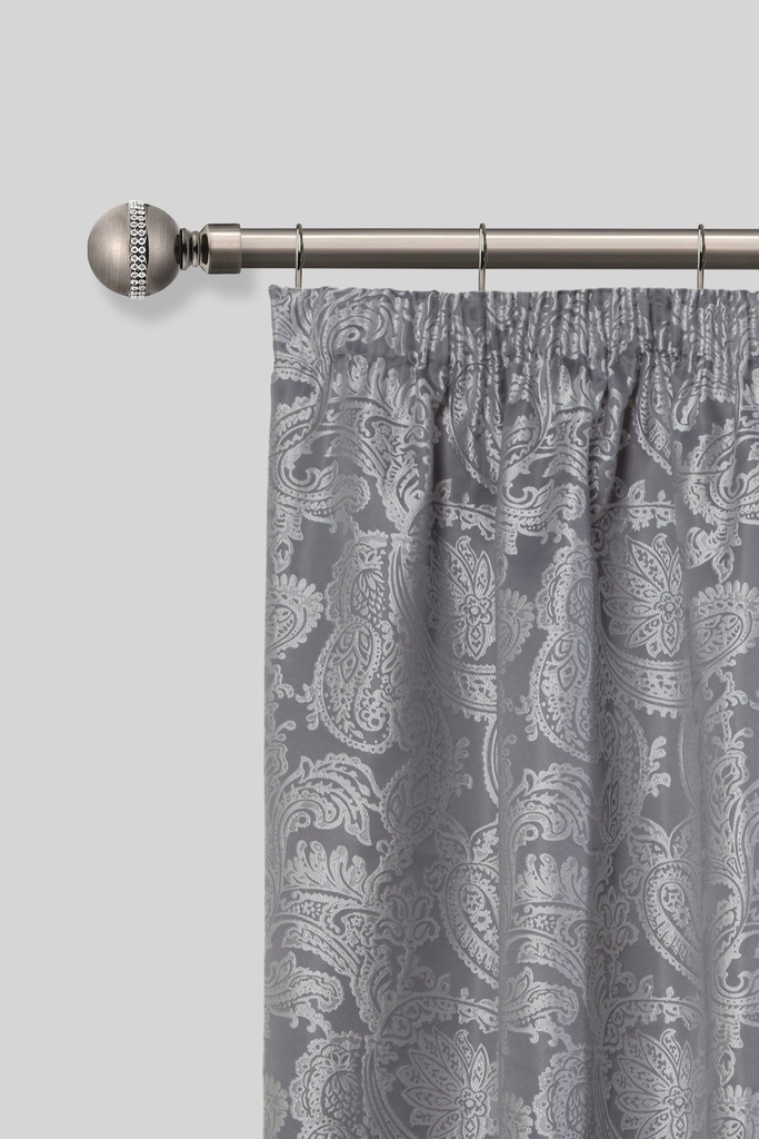Bejeweled - Extendable Curtain Pole in Black Silk (With Rings) - Image 2