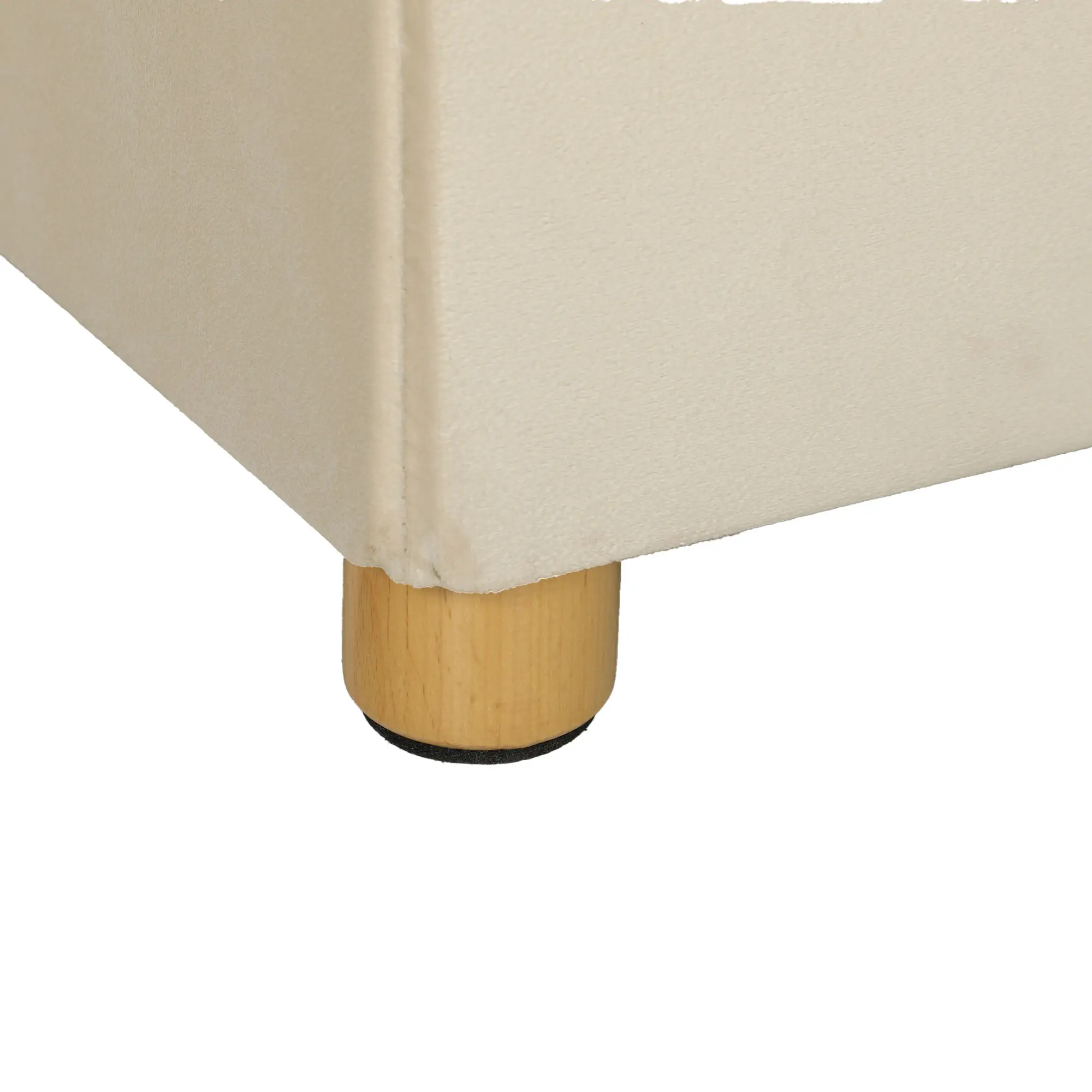 Velvet Storage Ottoman Bench 76 x 38 x 38cm - Cream White - 11
