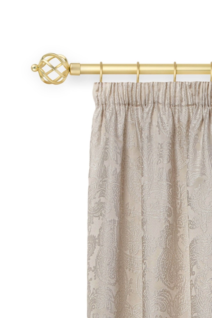 Cage - Extendable Curtain Pole in Gold (with rings) - Image 2