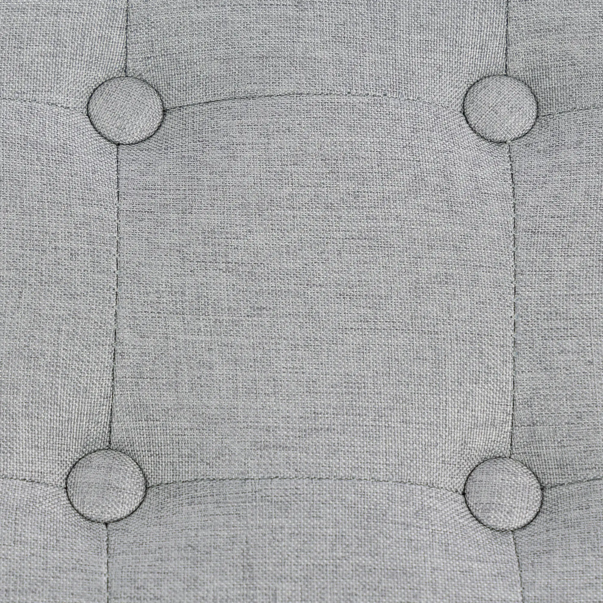 Square Linen Footstool 35 x 35 x 35cm - Light Grey - 10