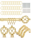 Cage - Extendable Curtain Pole in Gold (with rings) - Image 3
