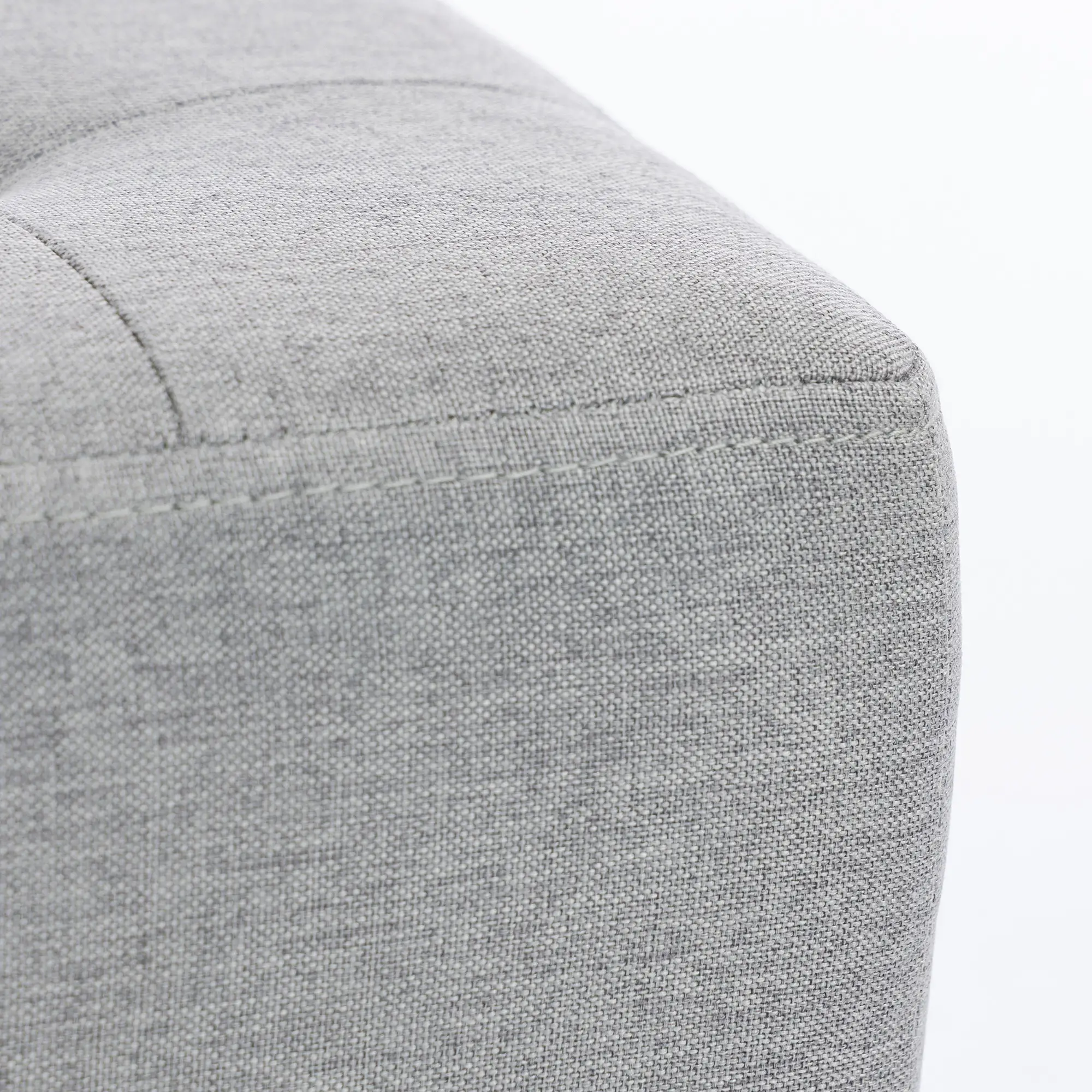 Square Linen Footstool 35 x 35 x 35cm - Light Grey - 12