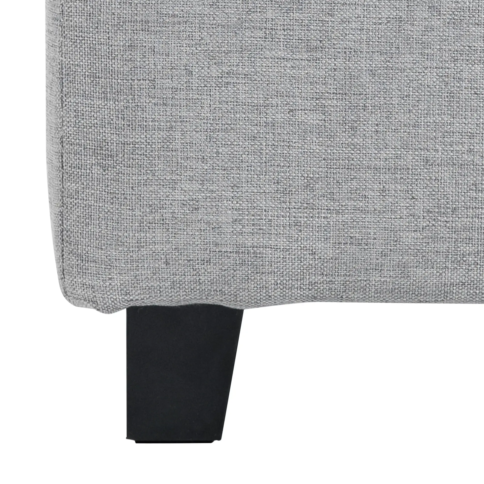 Square Linen Footstool 35 x 35 x 35cm - Light Grey - 13
