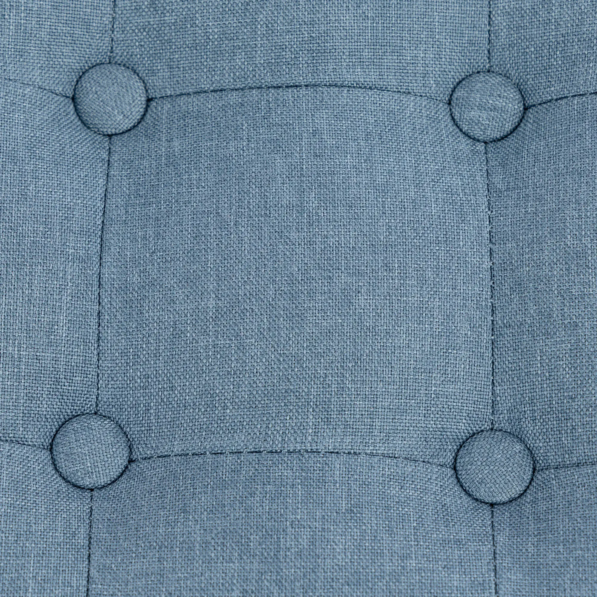 Square Linen Footstool 35 x 35 x 35cm - Dark Blue - 10