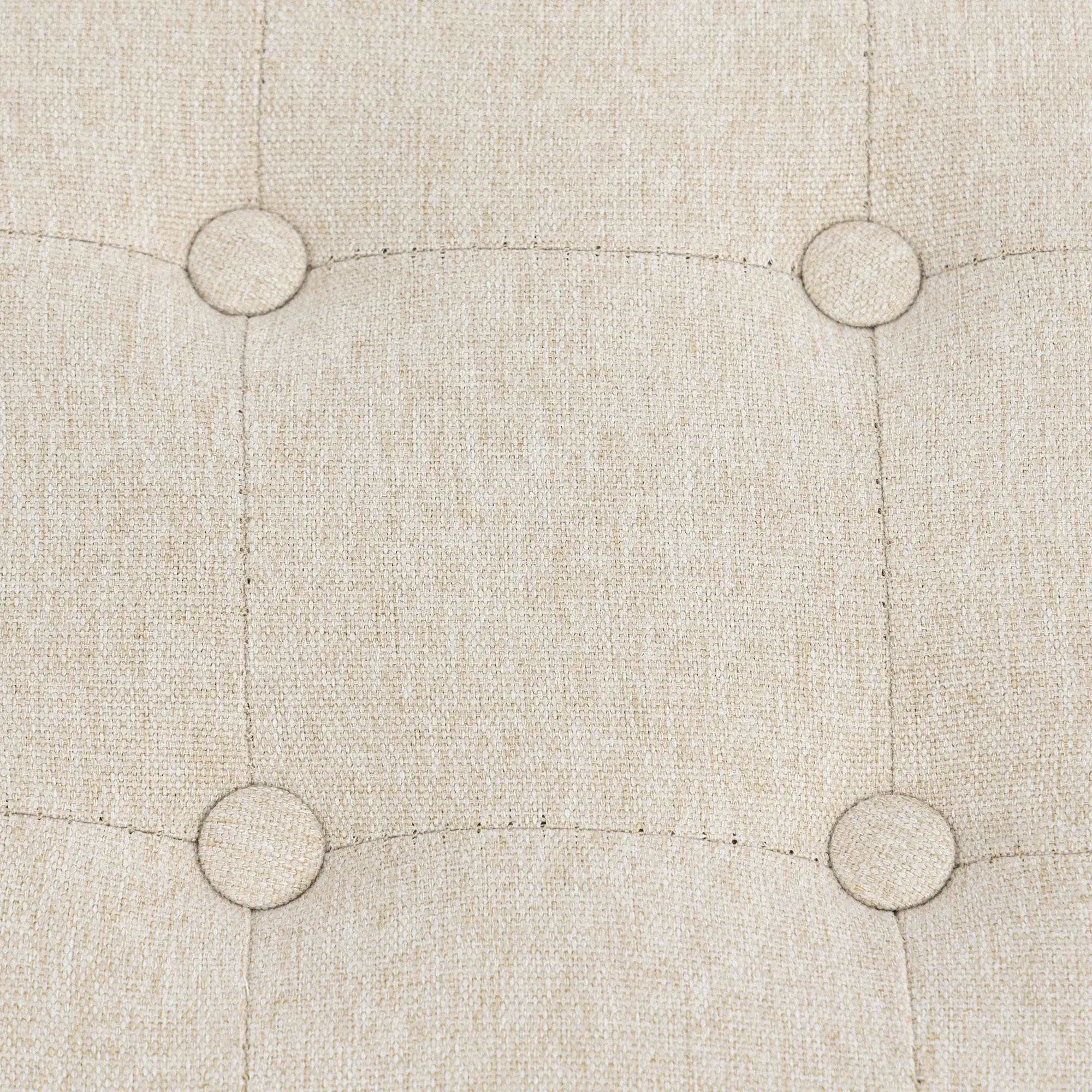 Square Linen Footstool 35 x 35 x 35cm - Beige - 10