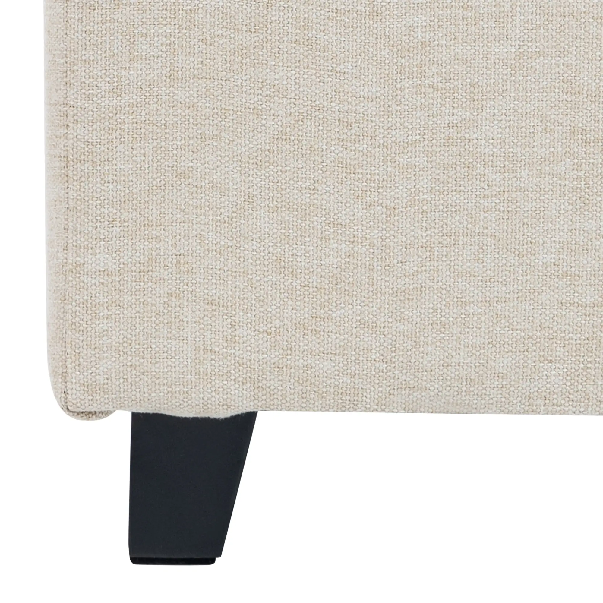 Square Linen Footstool 35 x 35 x 35cm - Beige - 13
