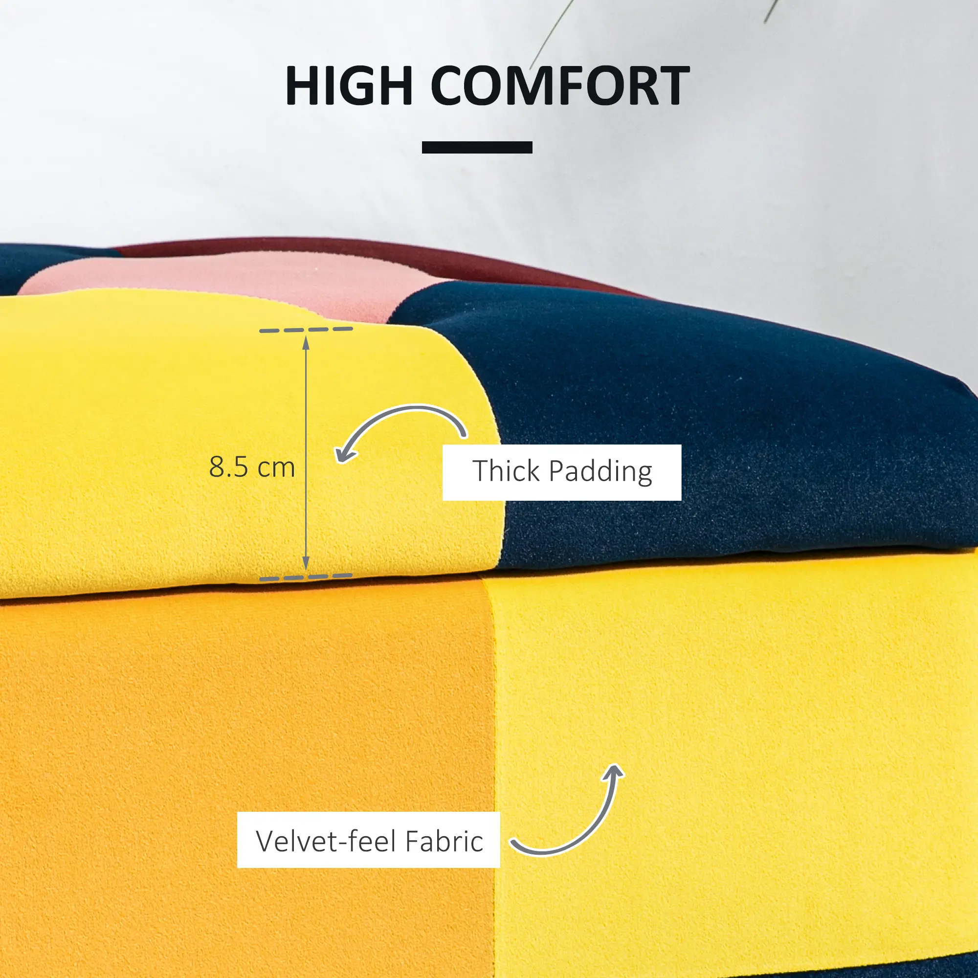 Velvet Storage Ottoman Bench 114 x 47 x 47cm - Multicoloured - 5