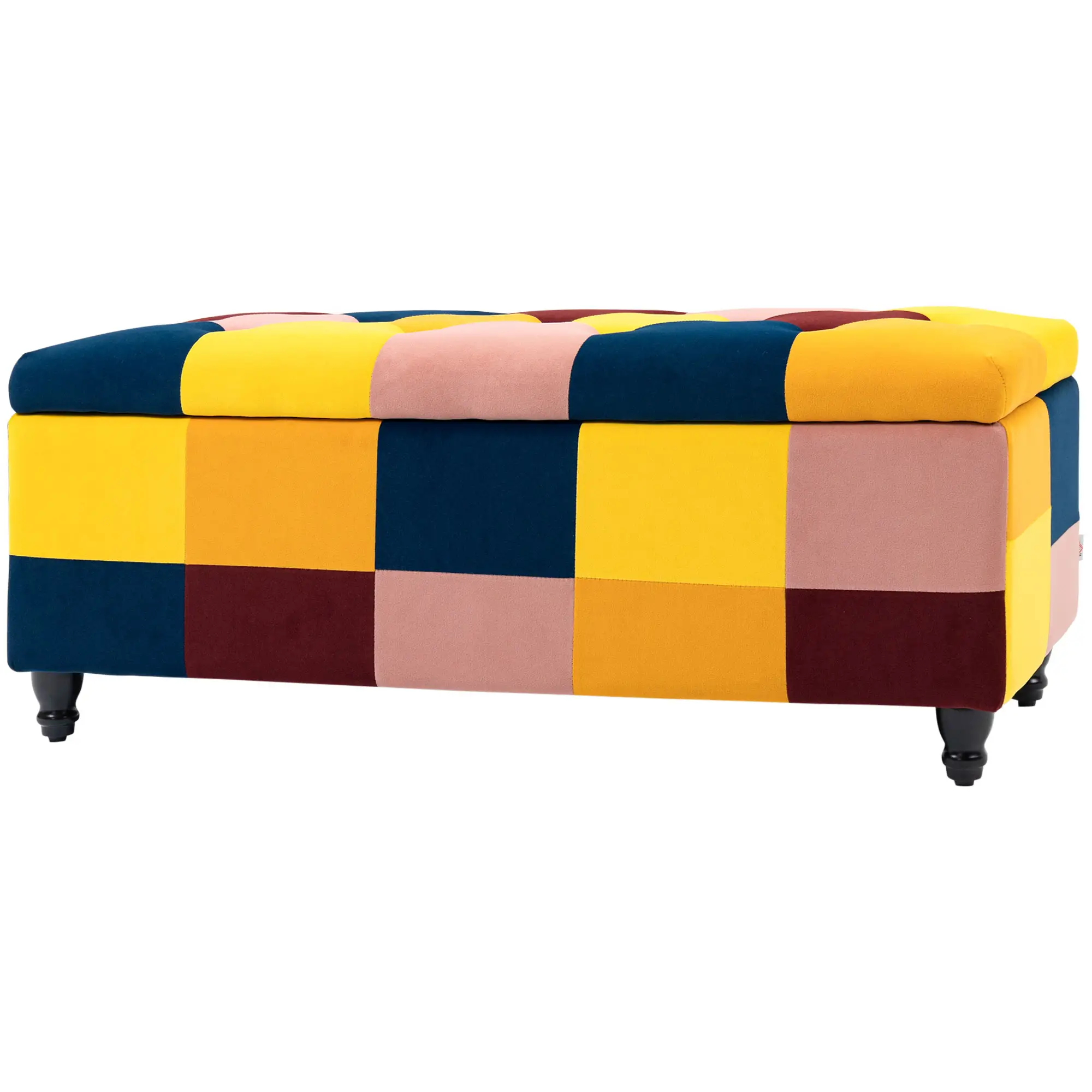 Velvet Storage Ottoman Bench 114 x 47 x 47cm - Multicoloured - 10