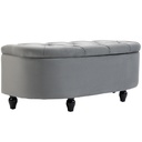 Velvet Storage Ottoman Bench 42 x 120 x 46cm - Dark Grey - 1