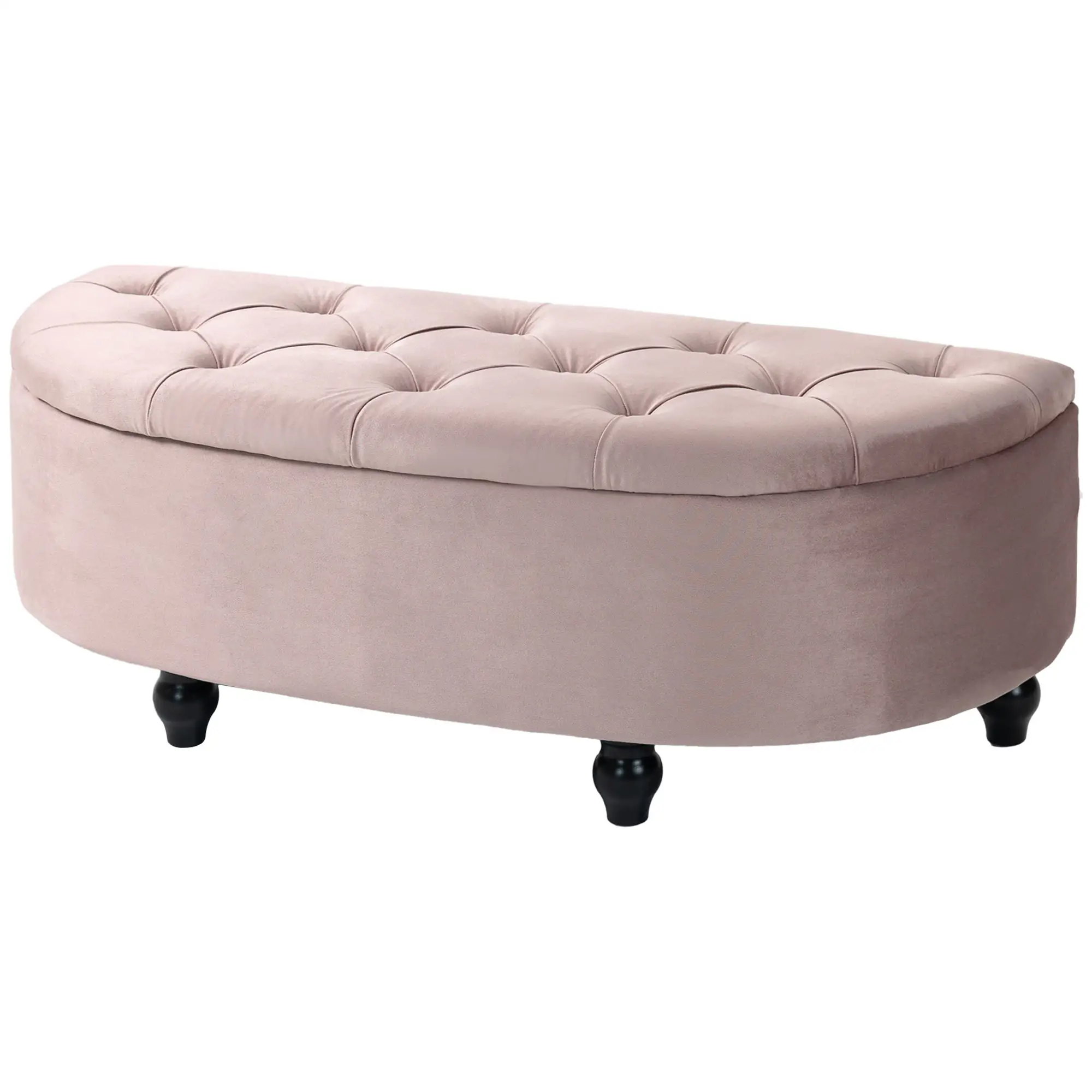 Velvet Storage Ottoman Bench 42 x 120 x 46cm - Pink - 11