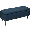 Linen Storage Ottoman Bench 102 x 40 x 44cm - Dark Blue - 1
