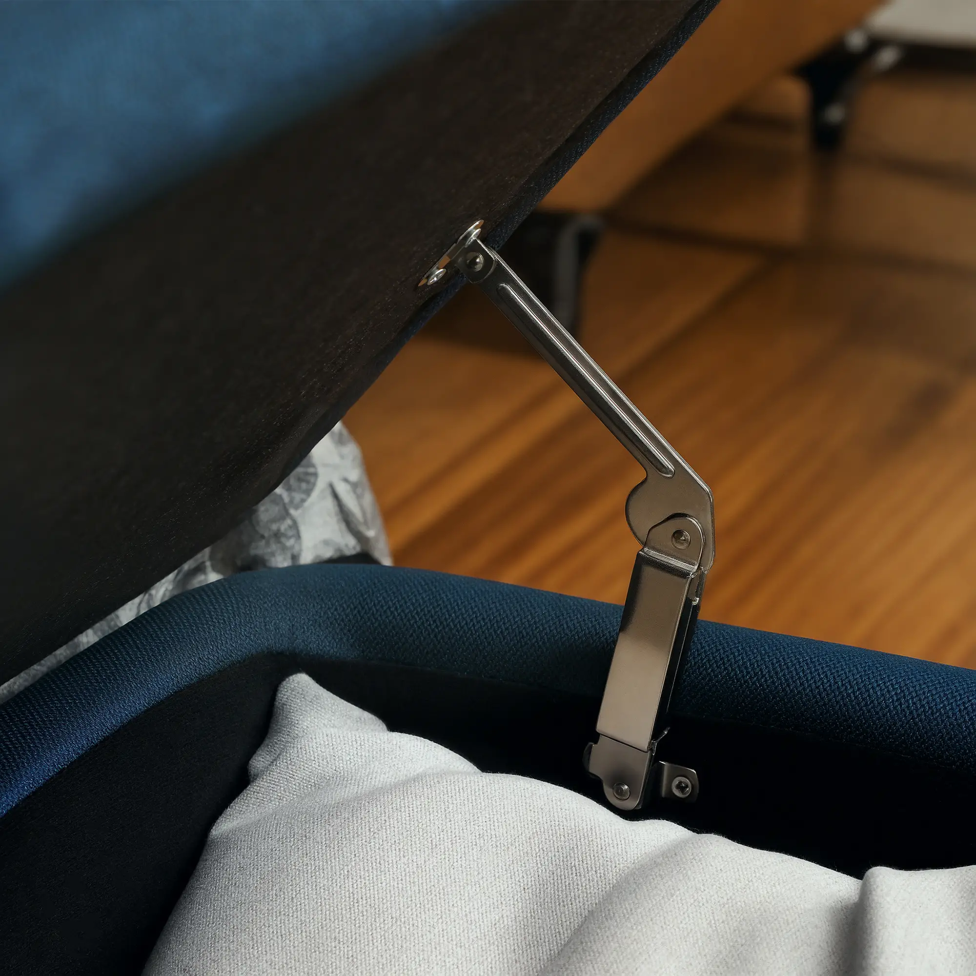 Linen Storage Ottoman Bench 102 x 40 x 44cm - Dark Blue - 7