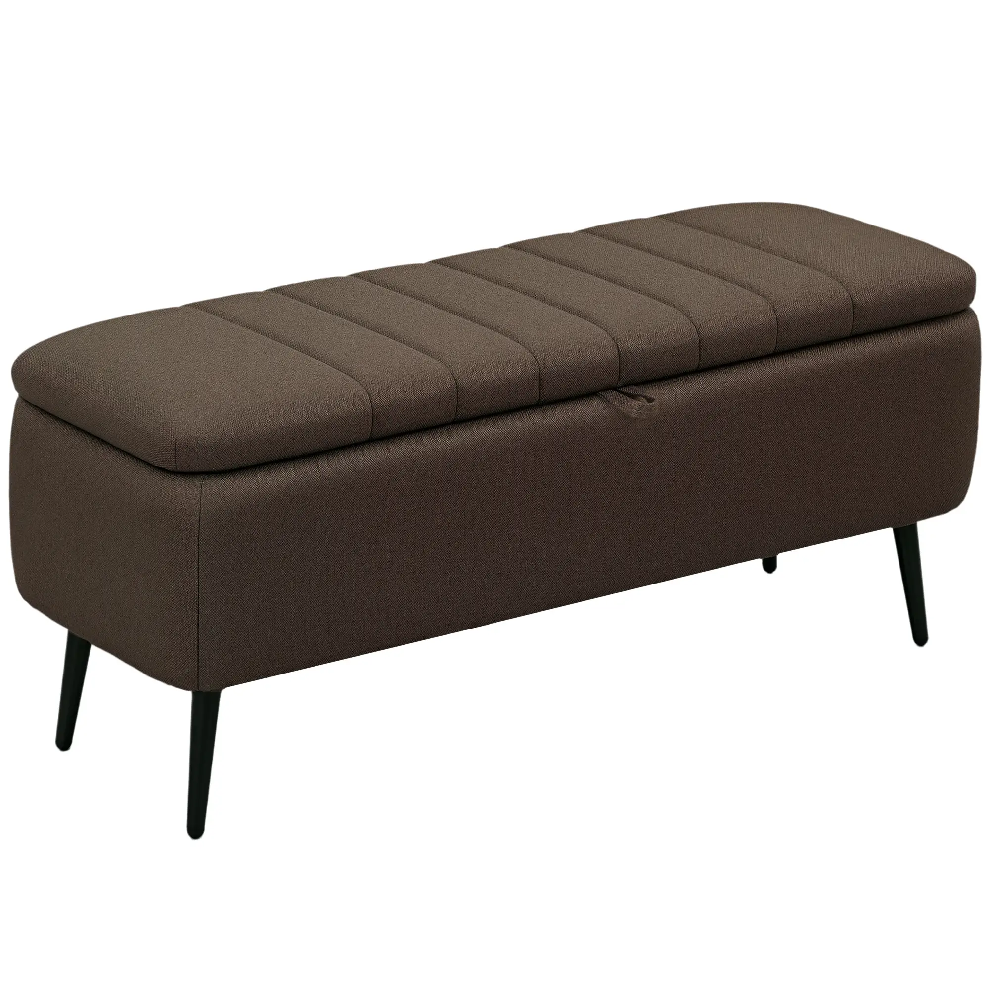 Linen Storage Ottoman Bench 102 x 40 x 44cm - Dark Brown - 9