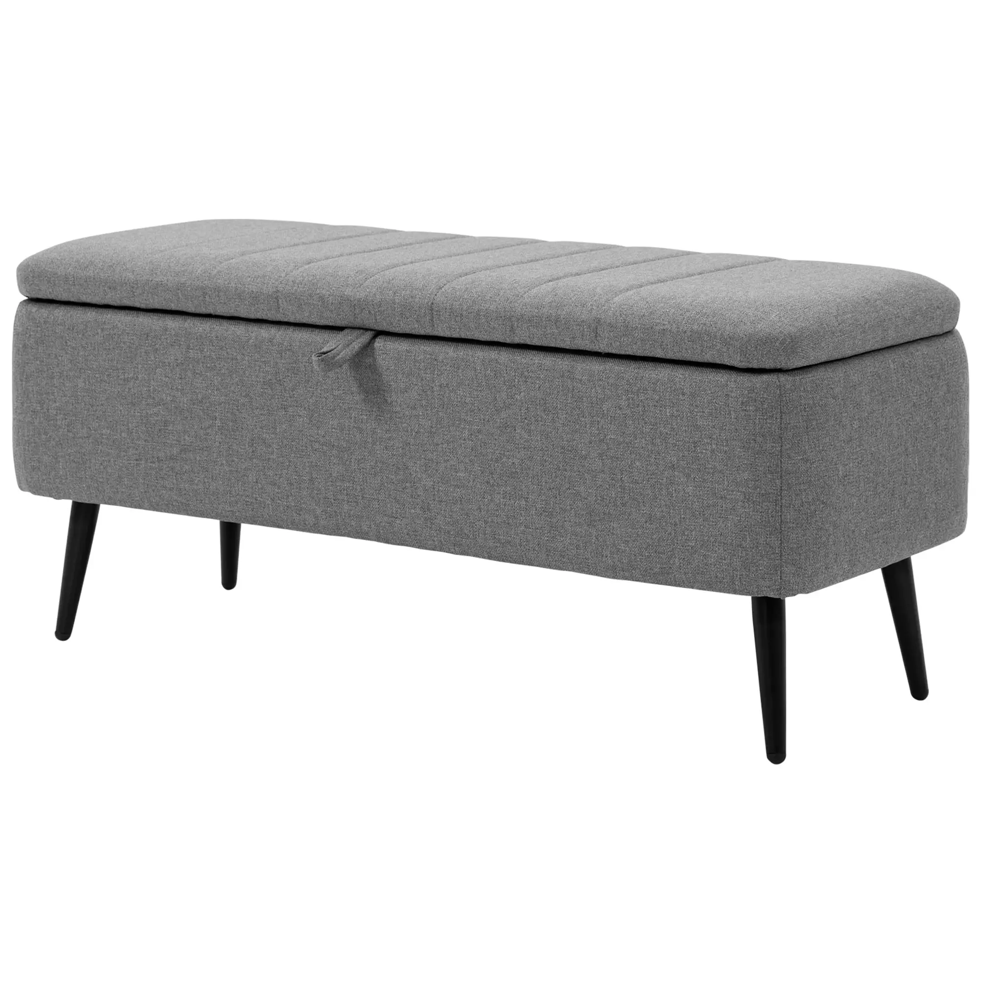 Linen Storage Ottoman Bench 102 x 40 x 44cm - Grey - 10